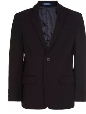 Izod Boys Black Single-Button Blazer